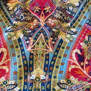 World Market boho shower curtain.